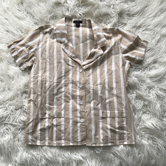 J. Crew Striped Sleep Short‎ Sleeve Pajama Top - Picture 1 of 6